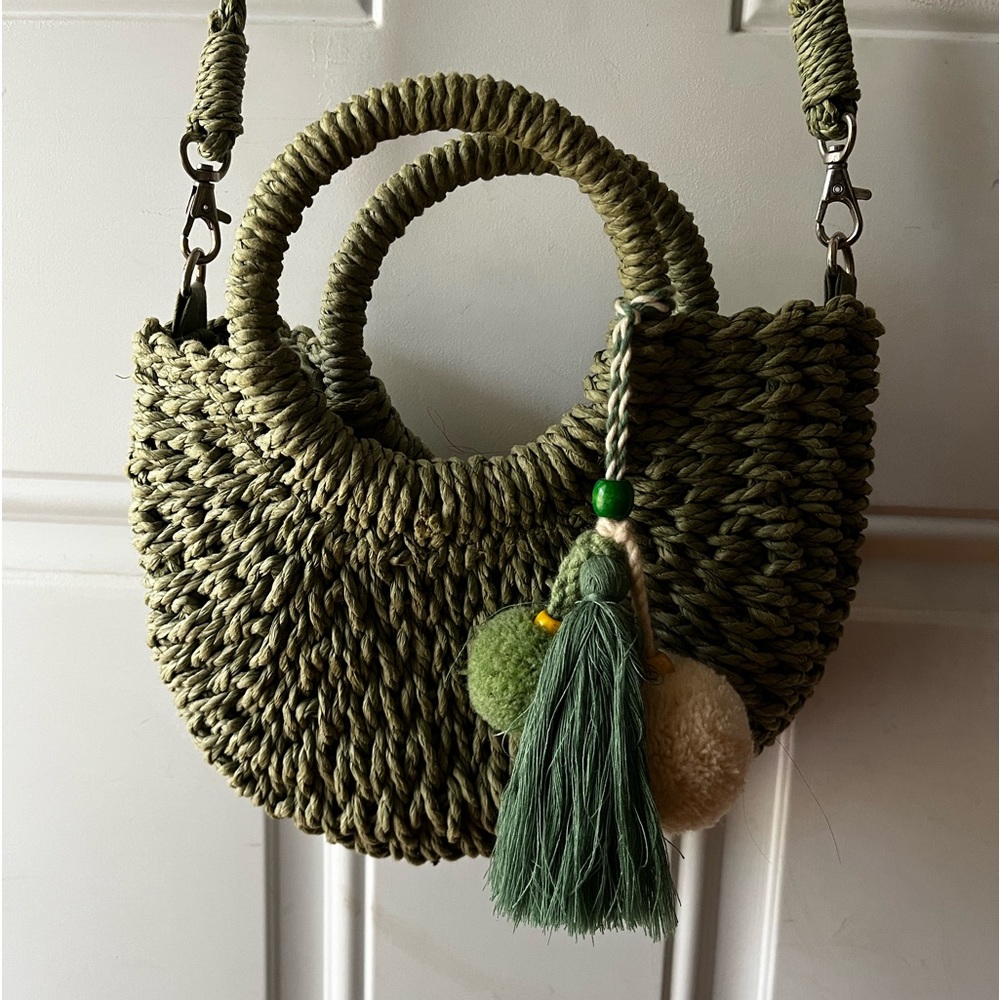 MW Mini Green Straw Bag